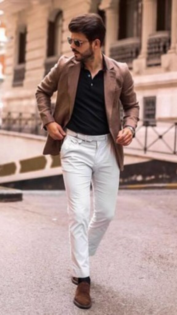 a man walking on a street