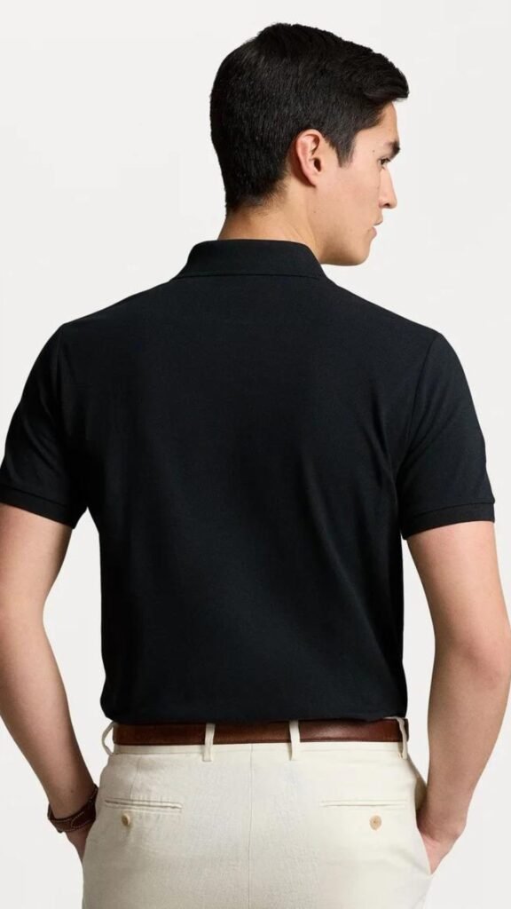 a man in a black shirt
